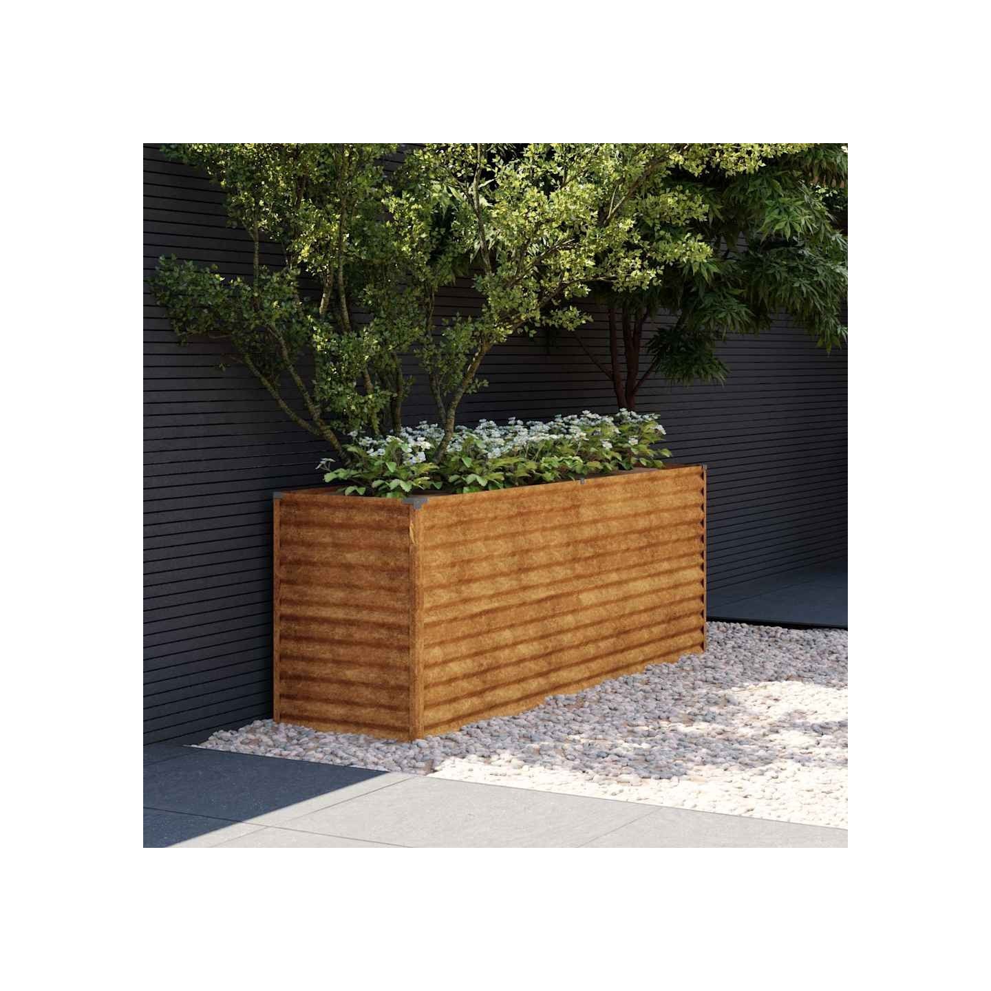 Jardinière surélevée 196x50x69 cm Acier Corten