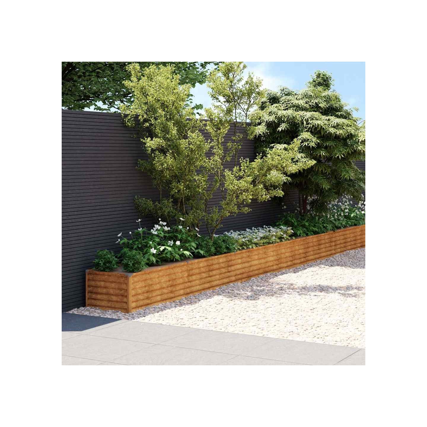 Lit surélevé de jardin 770x50x36 cm acier corten