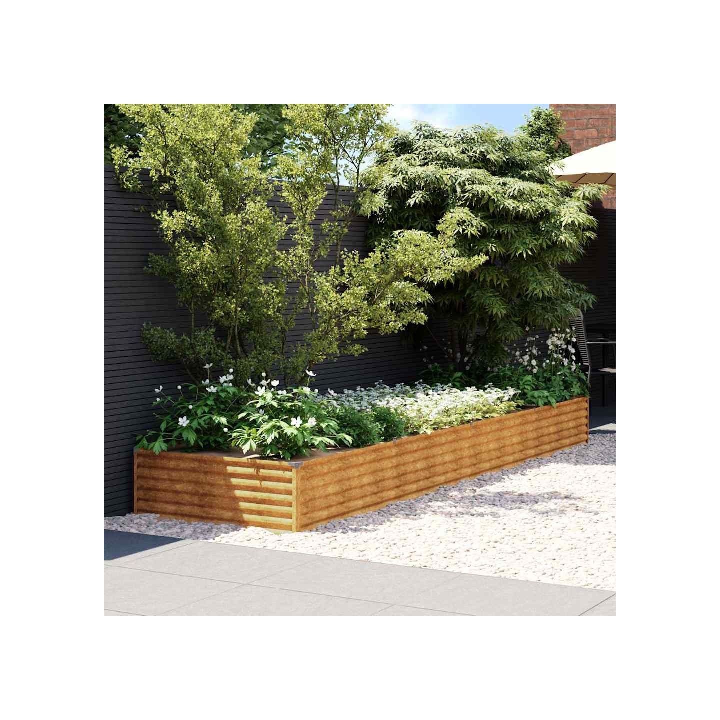 Lit surélevé de jardin 387x100x36 cm acier corten