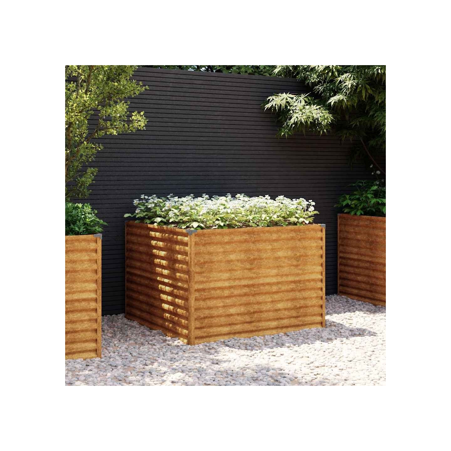 Lit surélevé de jardin 100x100x69 cm acier corten