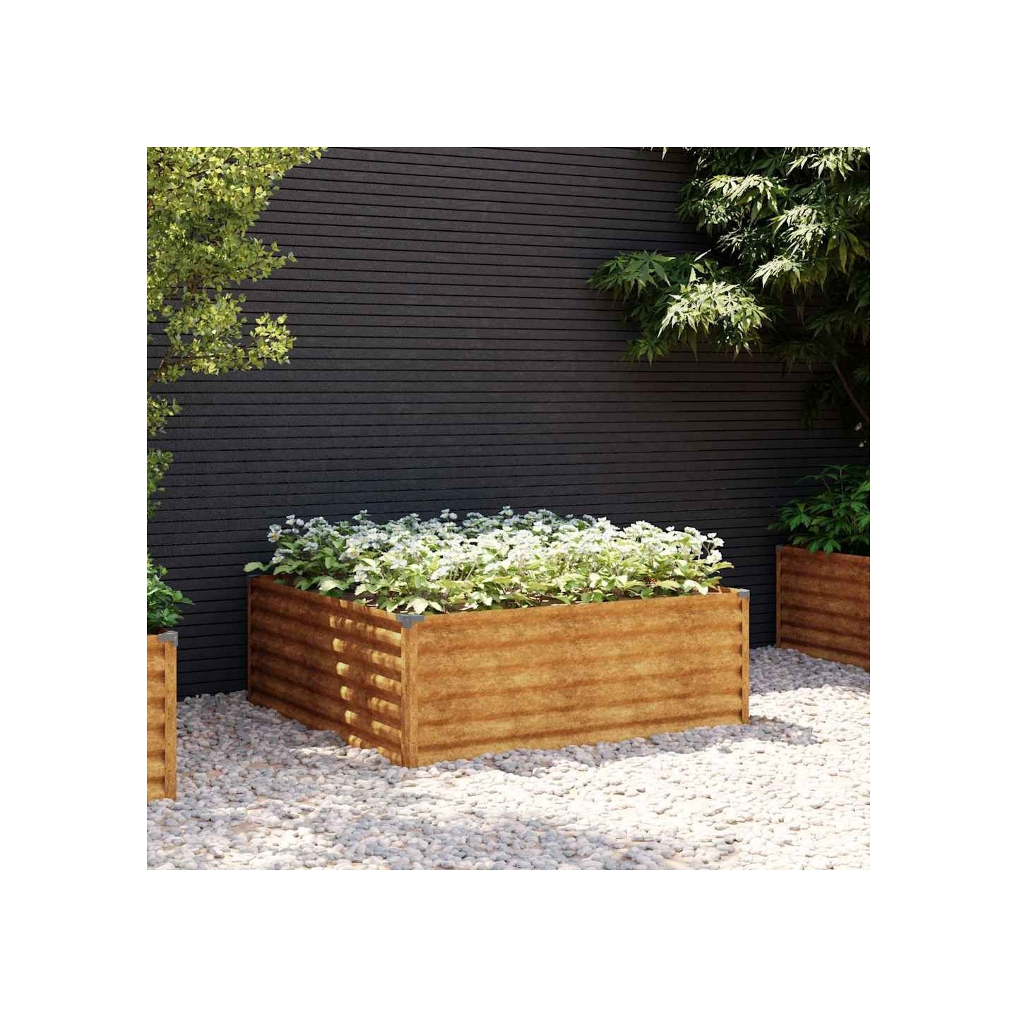 Lit surélevé de jardin 100x100x36 cm acier corten