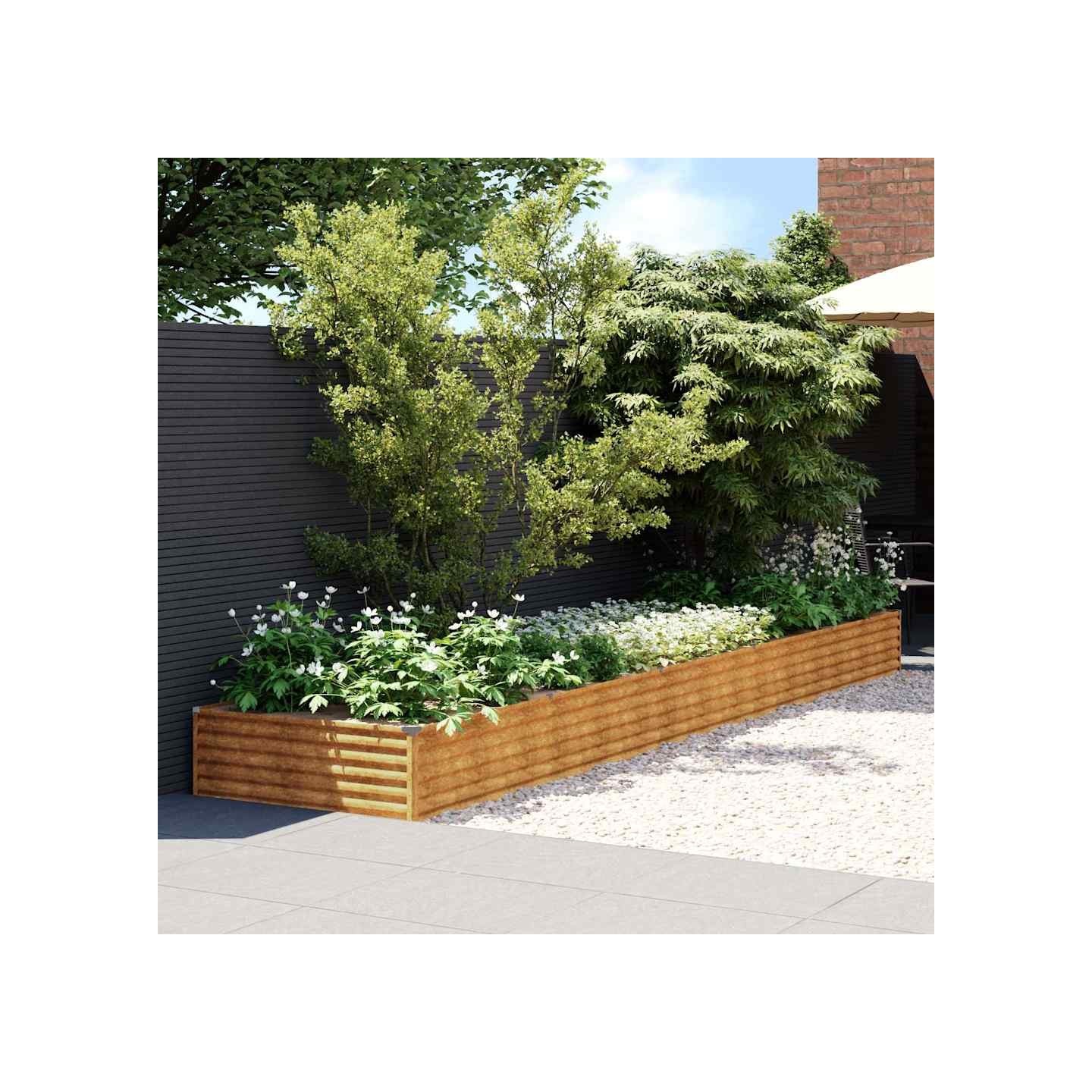 Lit surélevé de jardin 482x100x36 cm acier corten
