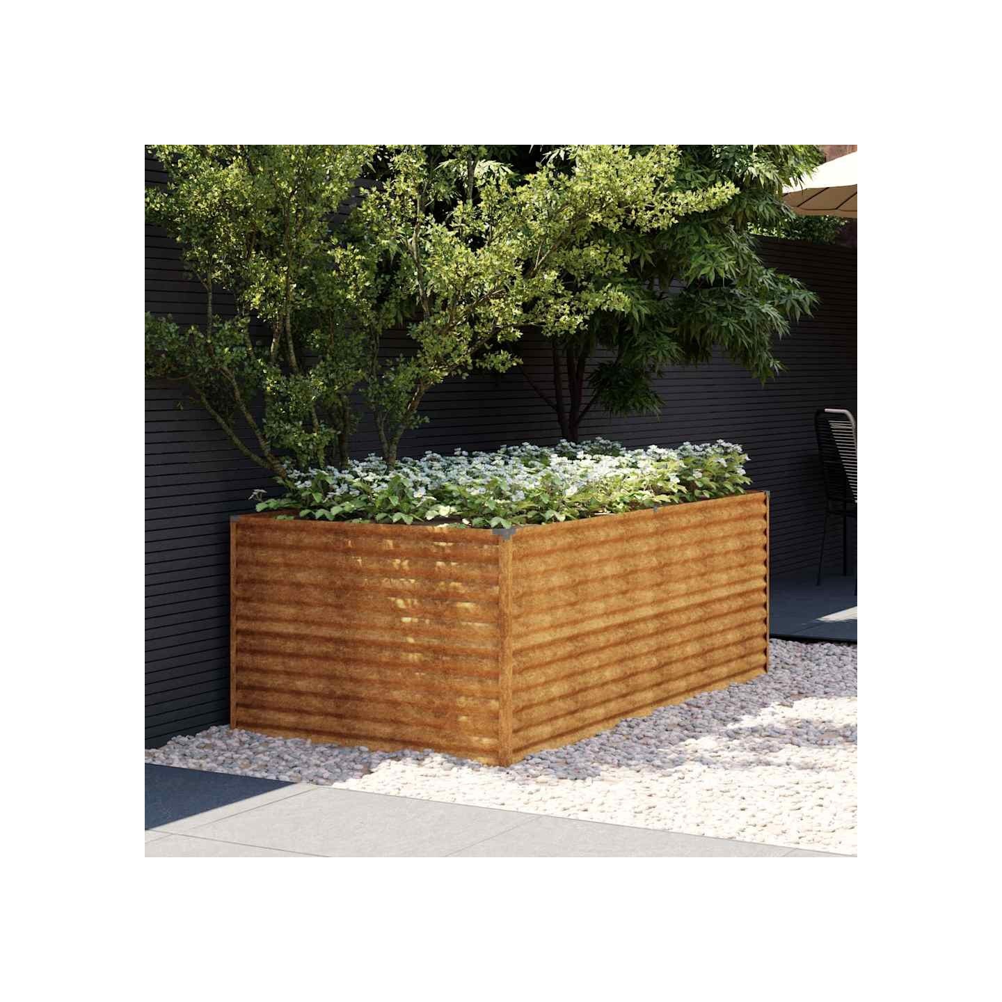 Lit surélevé de jardin 196x100x69 cm acier corten