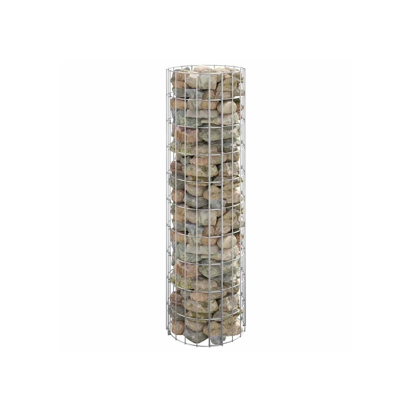 Poteau à gabion circulaire Acier galvanisé Ø30x100 cm