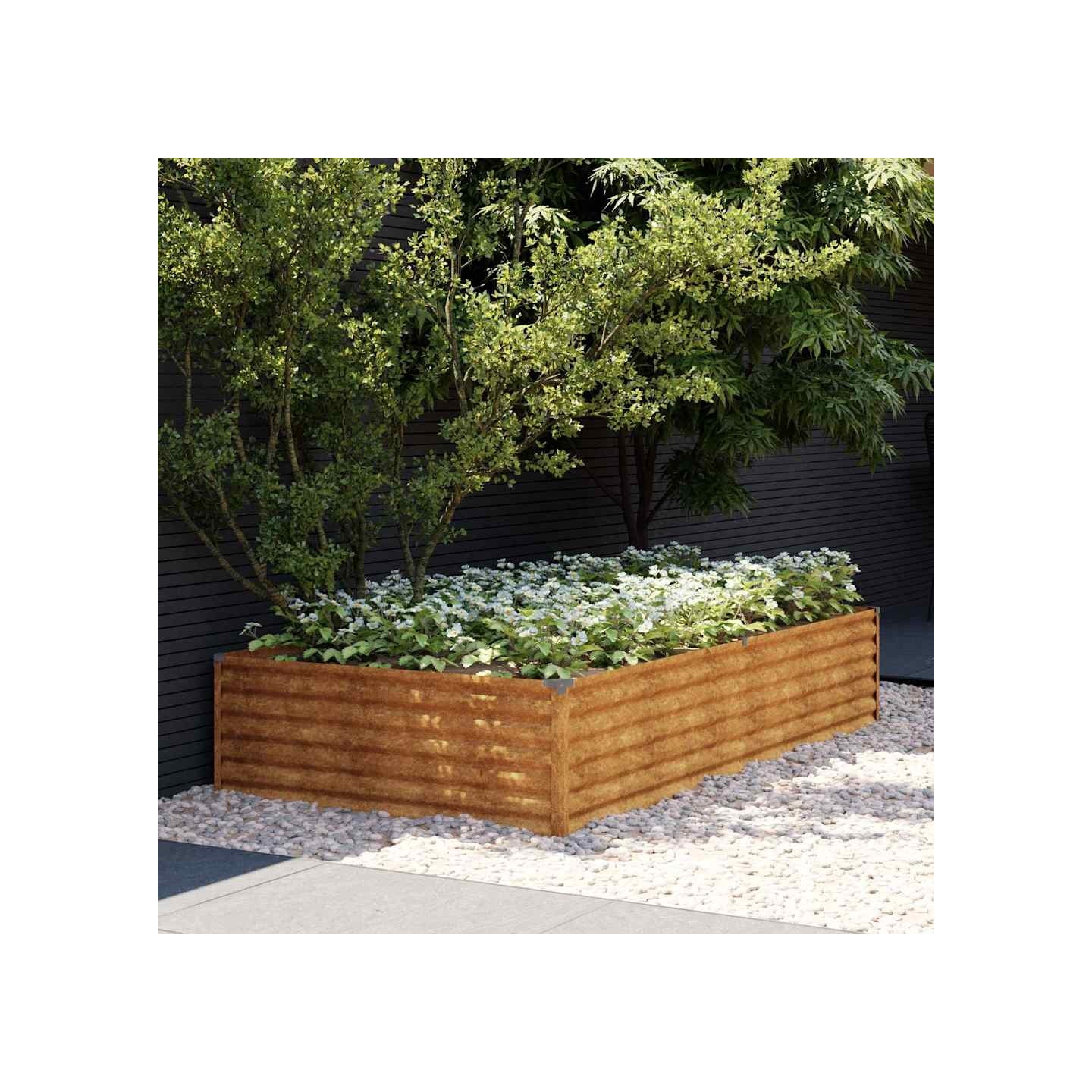 Lit surélevé de jardin 195x100x36 cm acier corten