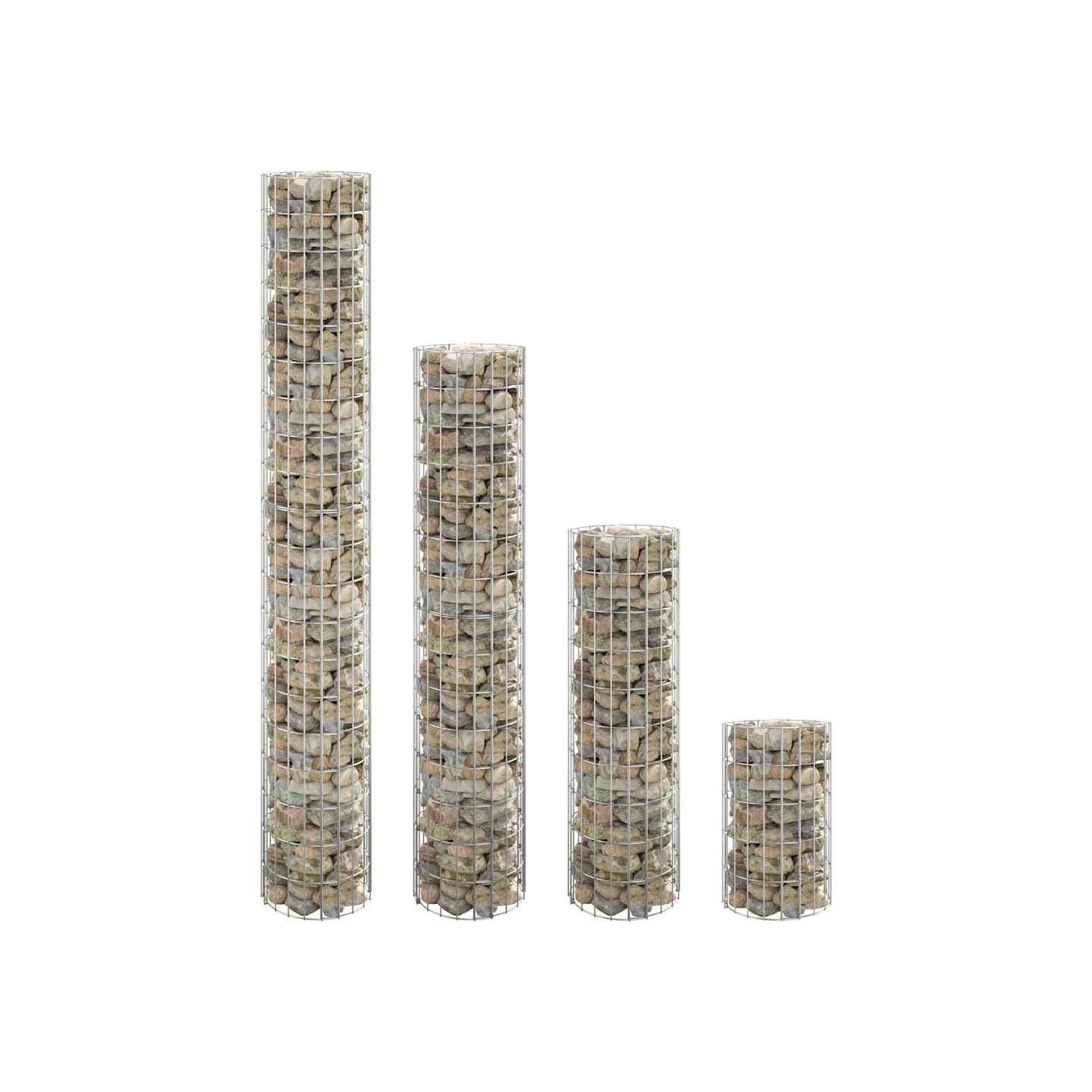 Lits surélevés à gabion circulaires 4 pcs Ø30x50/100/150/200 cm
