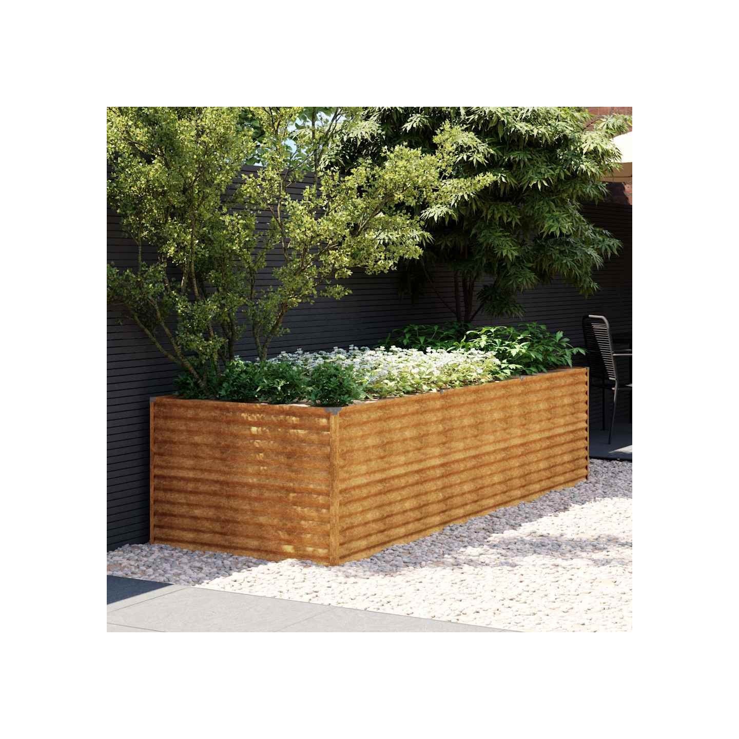 Lit surélevé de jardin 290x100x69 cm acier corten