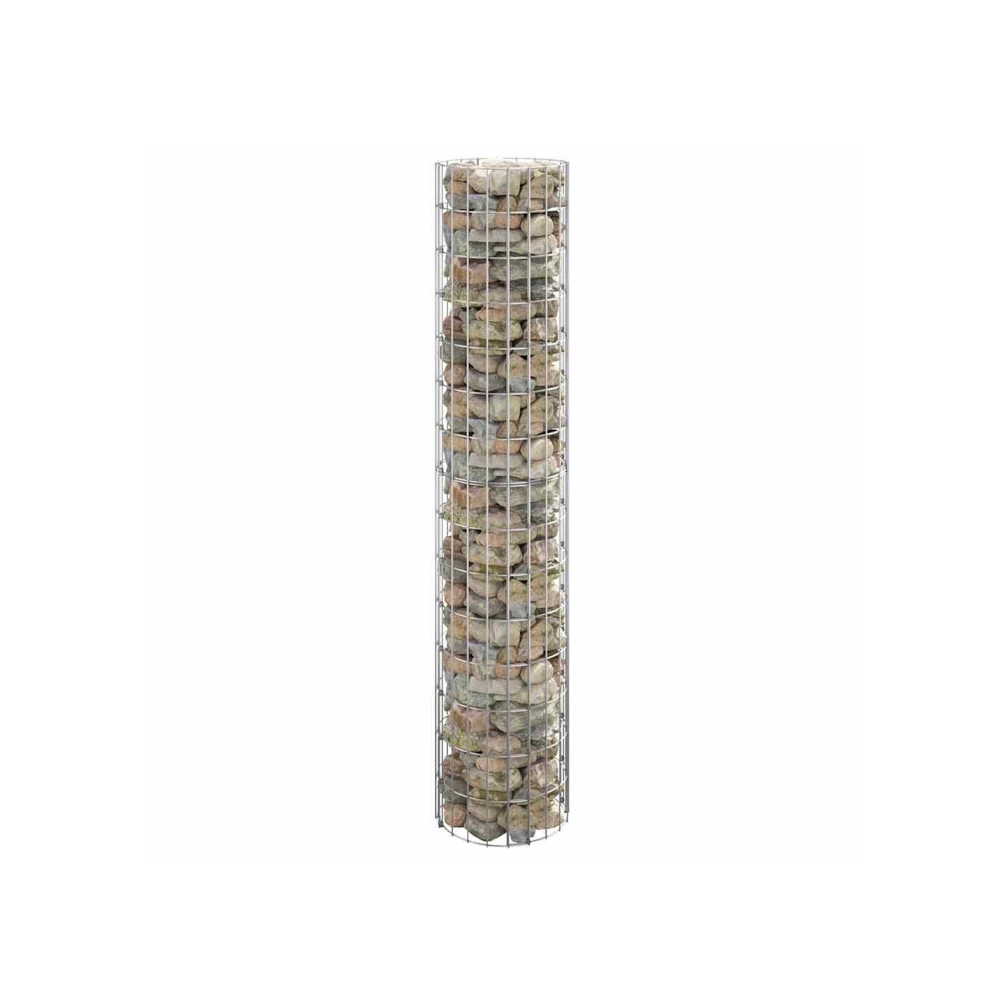 Poteau à gabion circulaire Acier galvanisé Ø30x150 cm