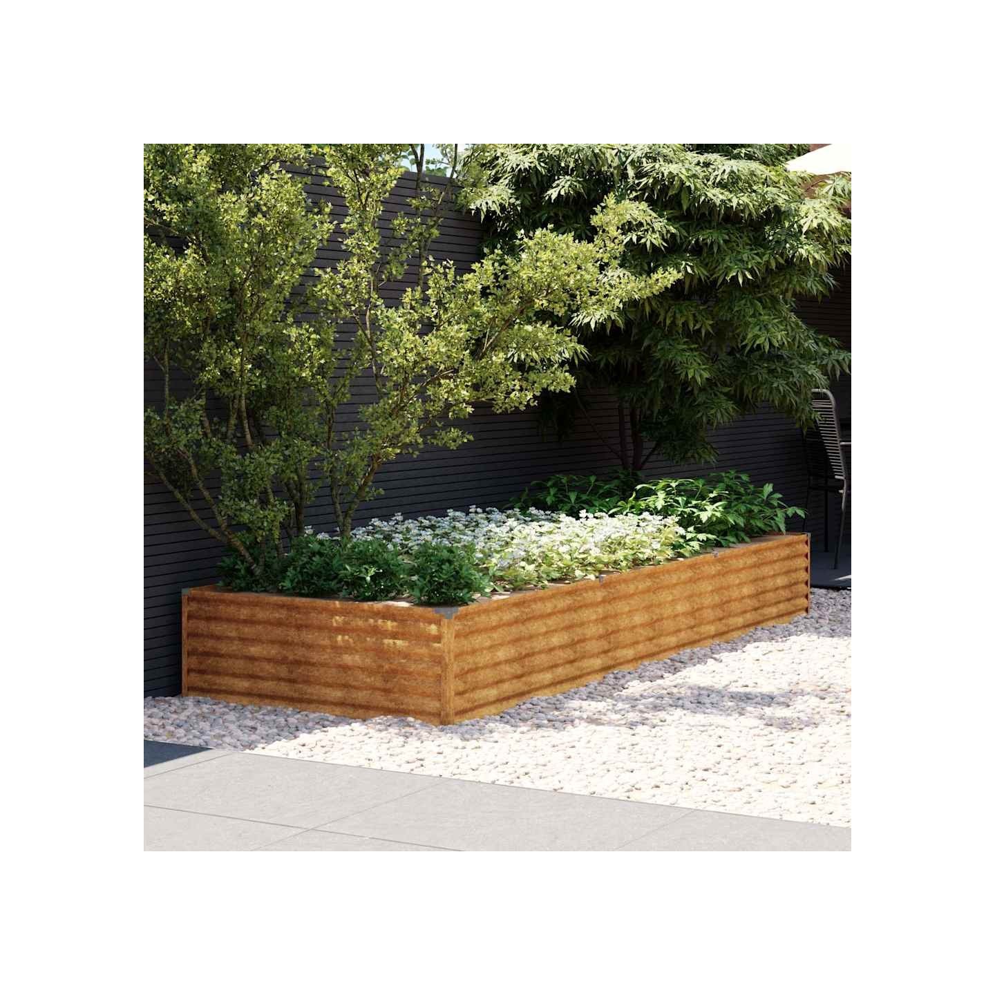 Lit surélevé de jardin 291x100x36 cm acier corten