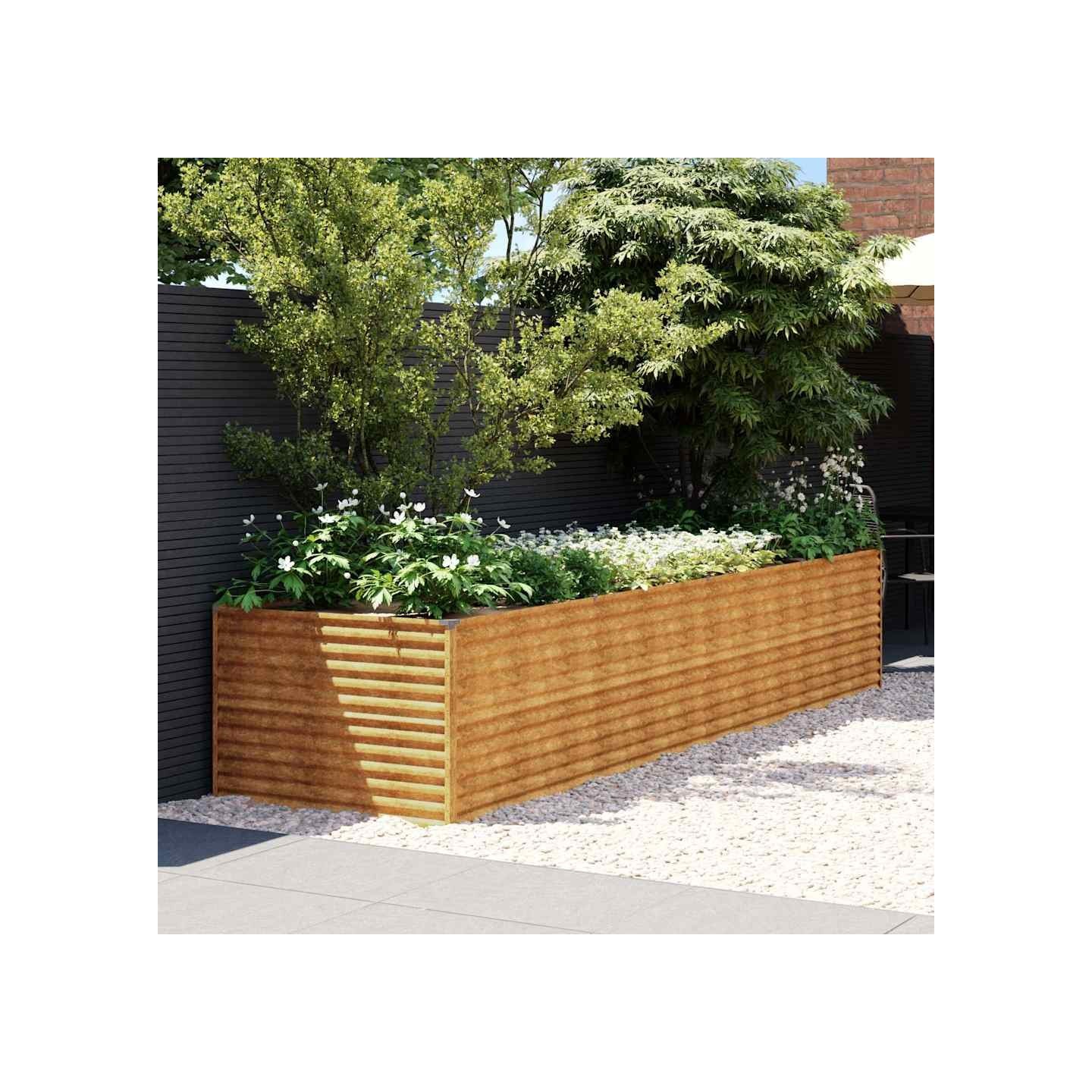 Lit surélevé de jardin 386x100x69 cm acier corten