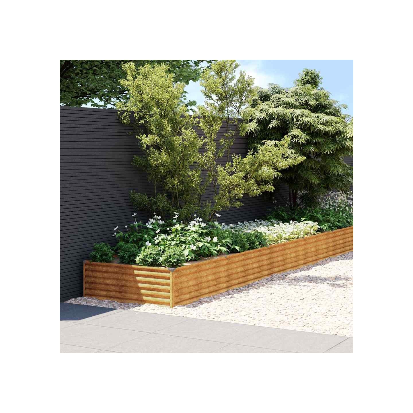 Lit surélevé de jardin 960x100x36 cm acier corten