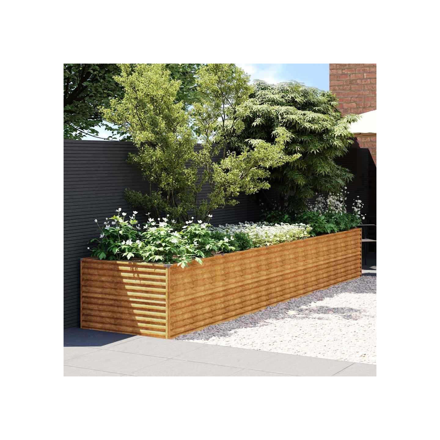 Lit surélevé de jardin 479x100x69 cm acier corten