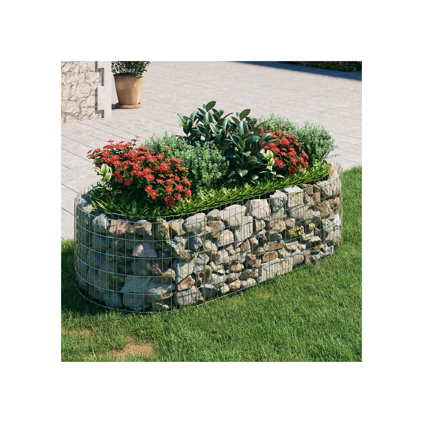 Lit surélevé à gabion Fer galvanisé 200x100x50 cm