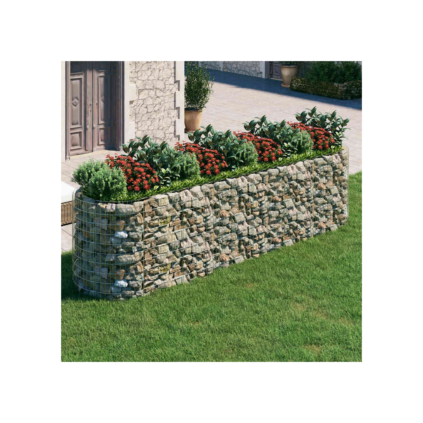 Lit surélevé à gabion Fer galvanisé 400x100x100 cm