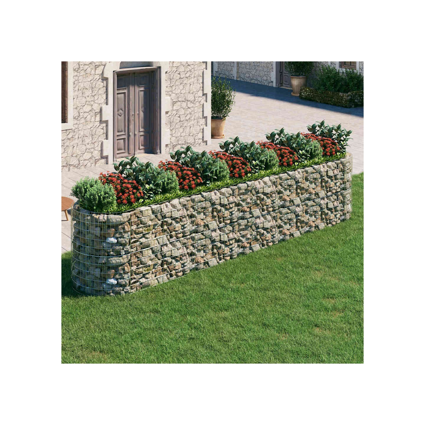 Lit surélevé à gabion Fer galvanisé 500x100x100 cm