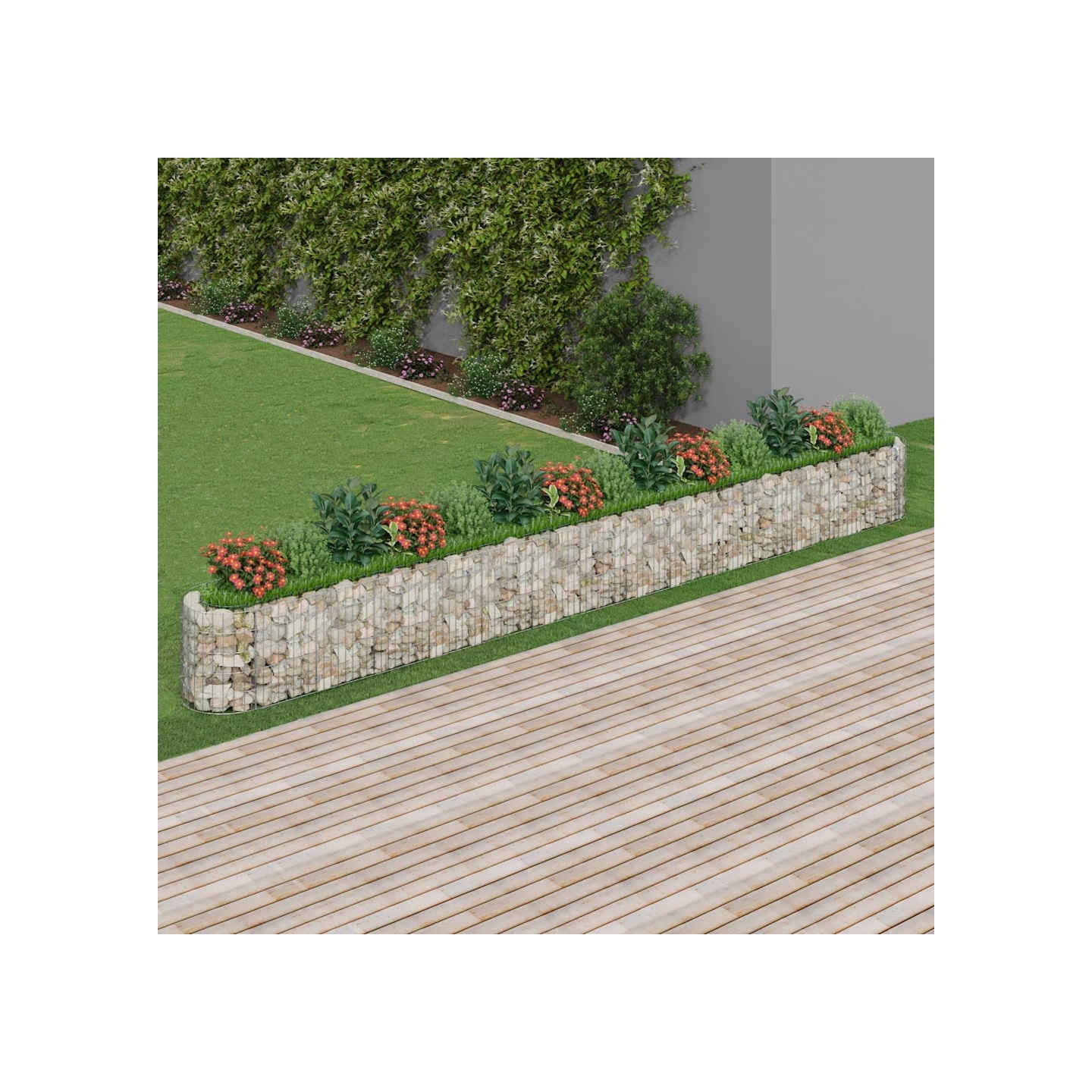 Lit surélevé à gabion Fer galvanisé 540x50x50 cm