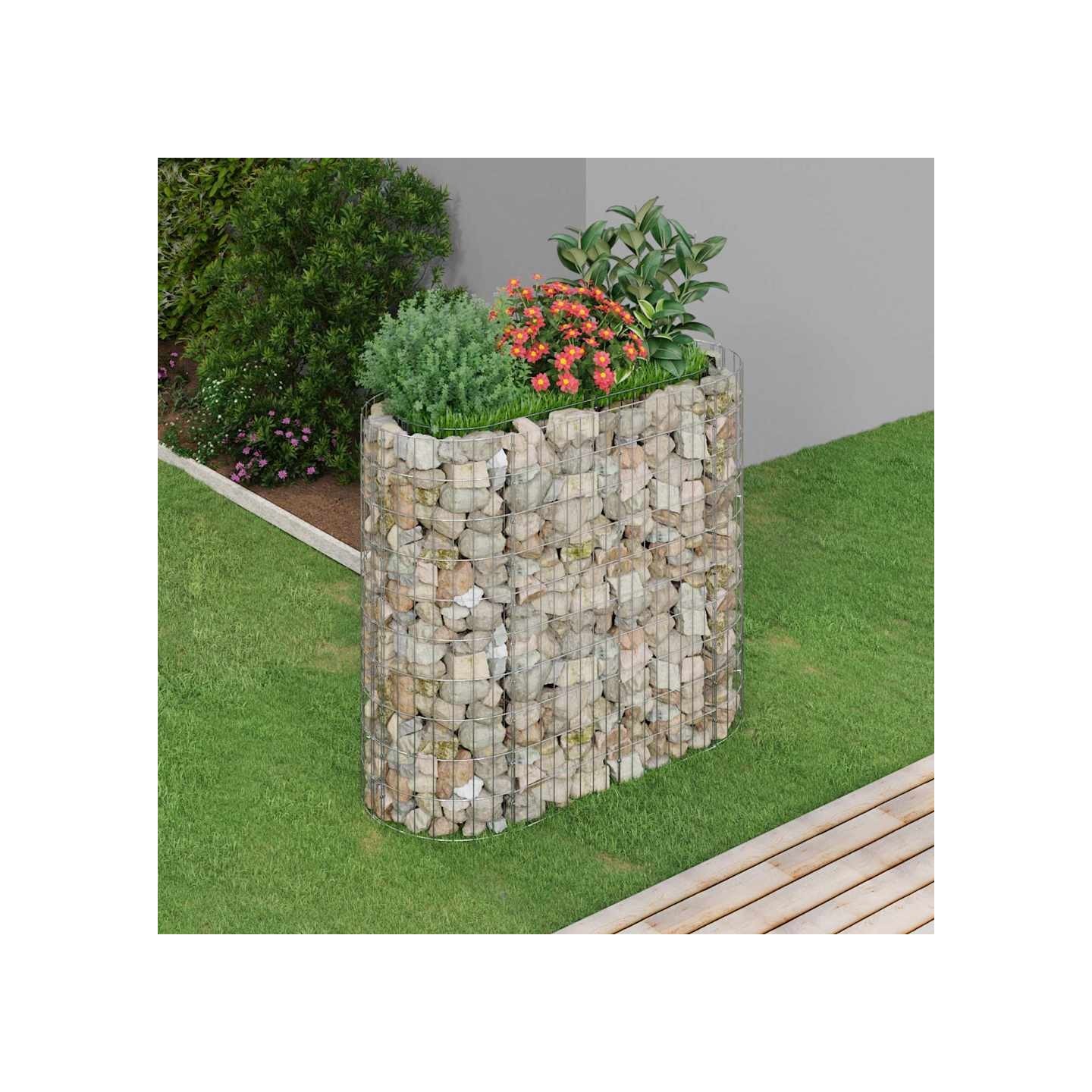 Lit surélevé à gabion Fer galvanisé 120x50x100 cm