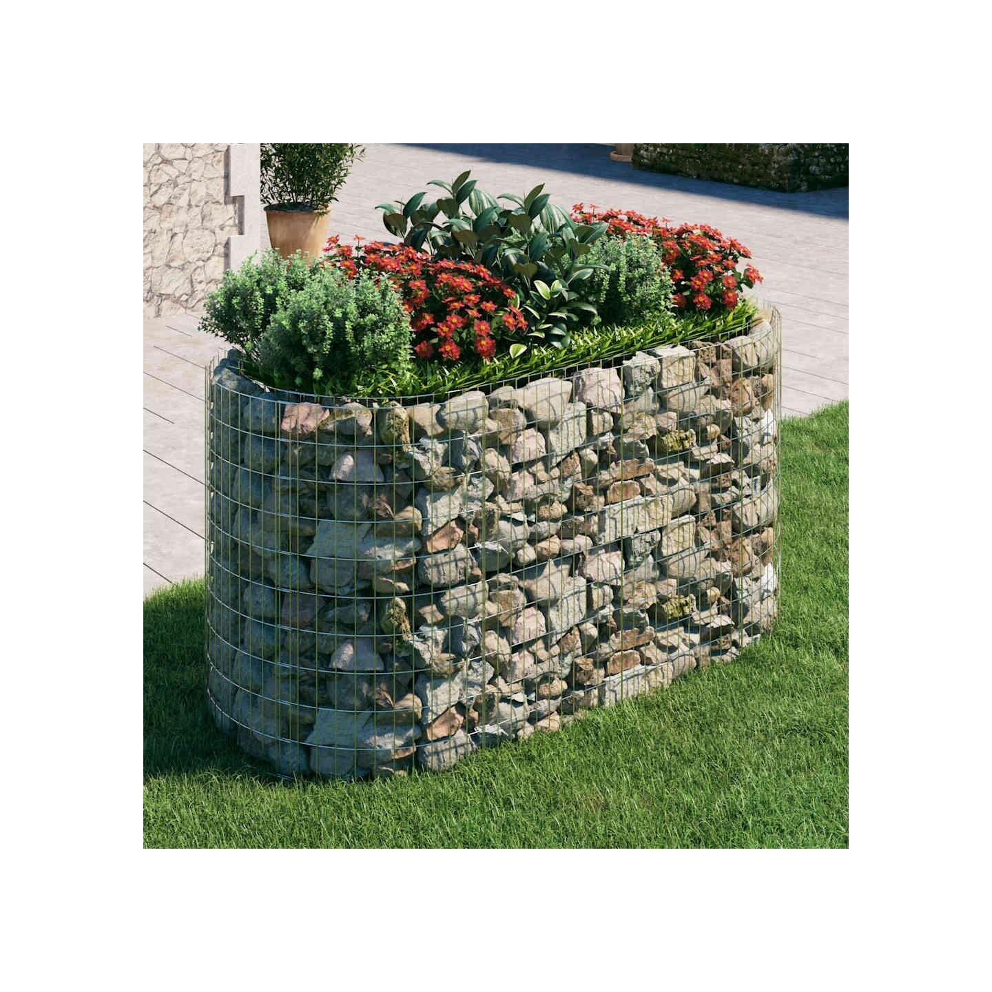 Lit surélevé à gabion Fer galvanisé 200x100x100 cm