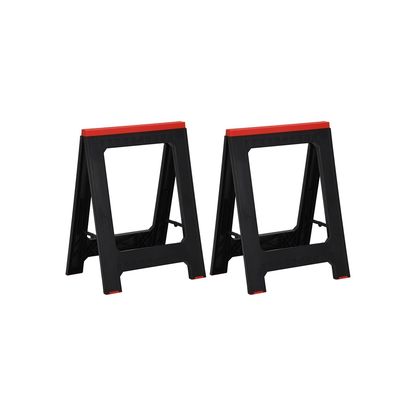 Tréteaux de travail pliables 2 pcs PP Noir et rouge 350 kg