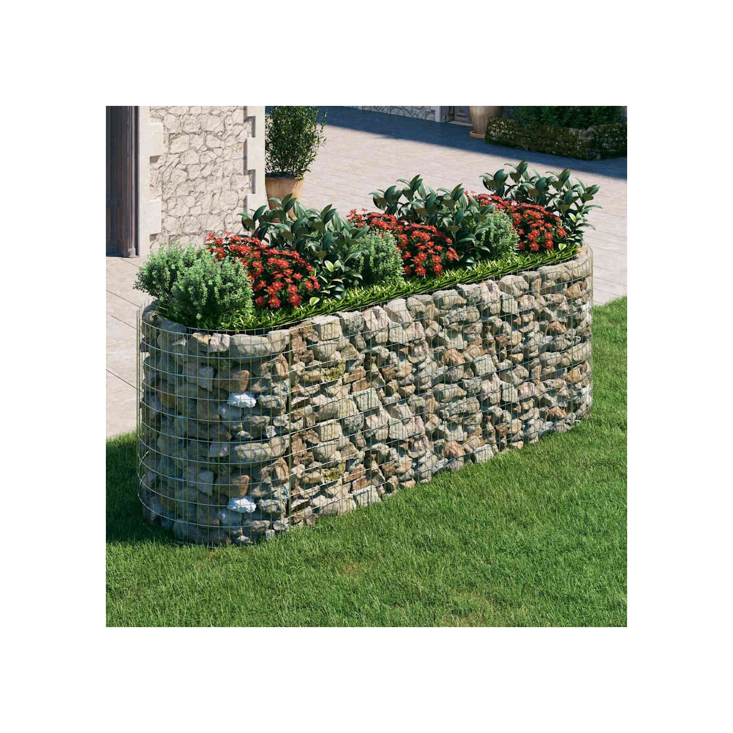Lit surélevé à gabion Fer galvanisé 300x100x100 cm