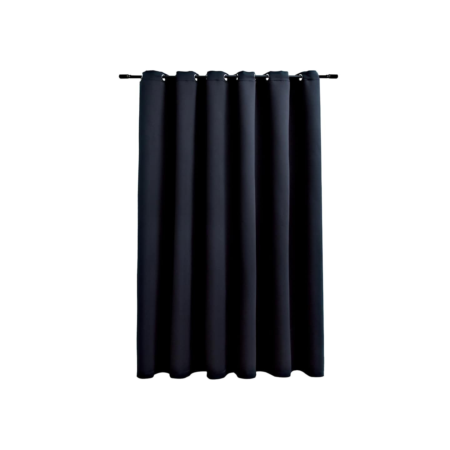 Rideau occultant avec anneaux en métal Noir 290x245 cm