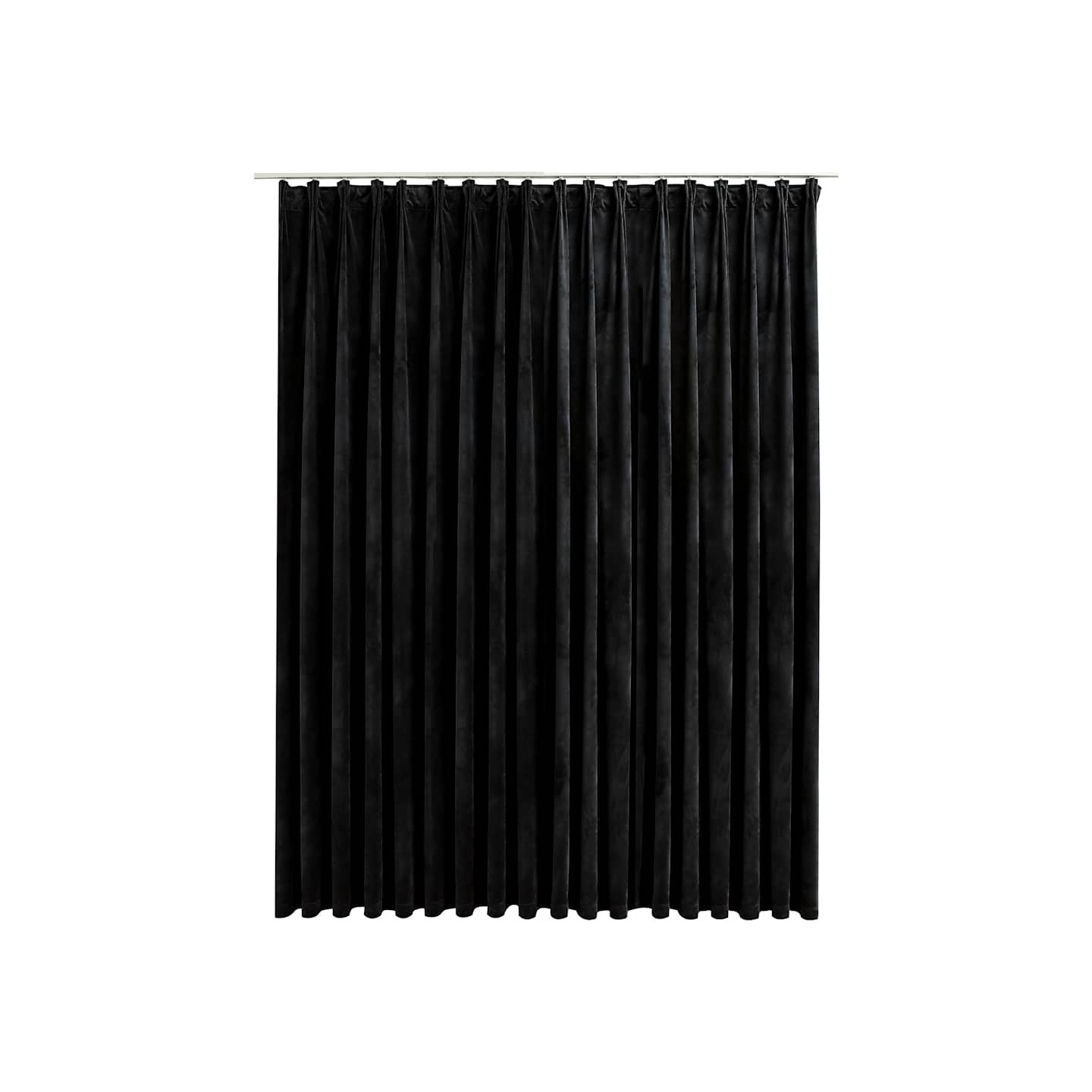 Rideau occultant avec crochets Velours Noir 290x245 cm