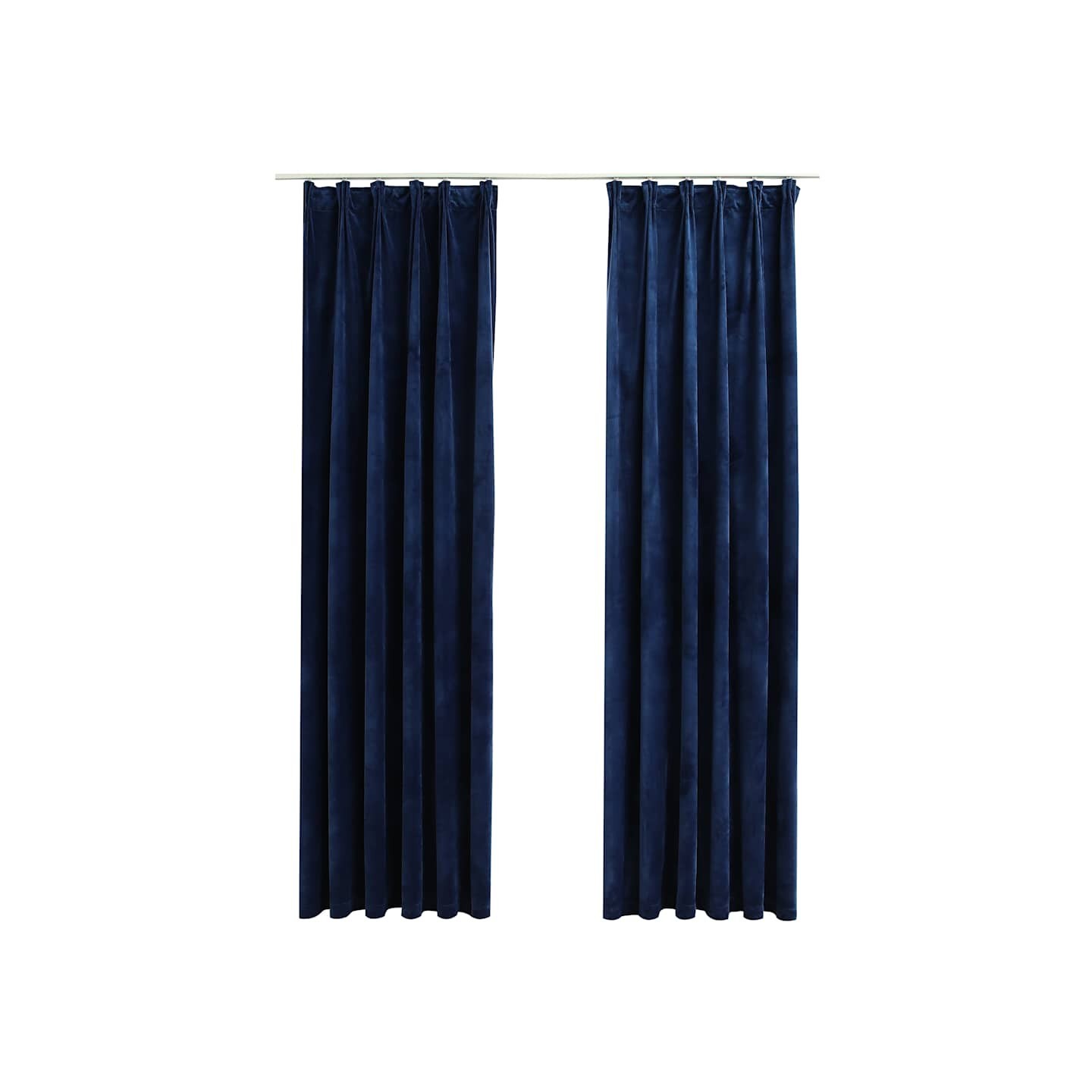 Rideaux occultants et crochet 2pcs Velours Bleu foncé 140x245cm