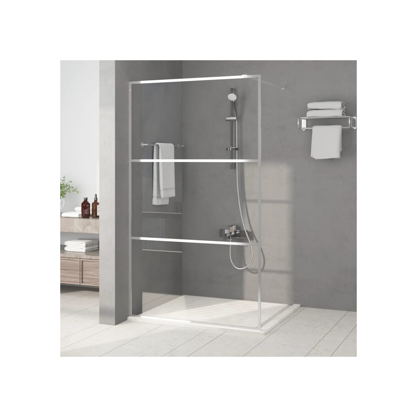 Paroi de douche Argenté 115x195 cm Verre ESG transparent