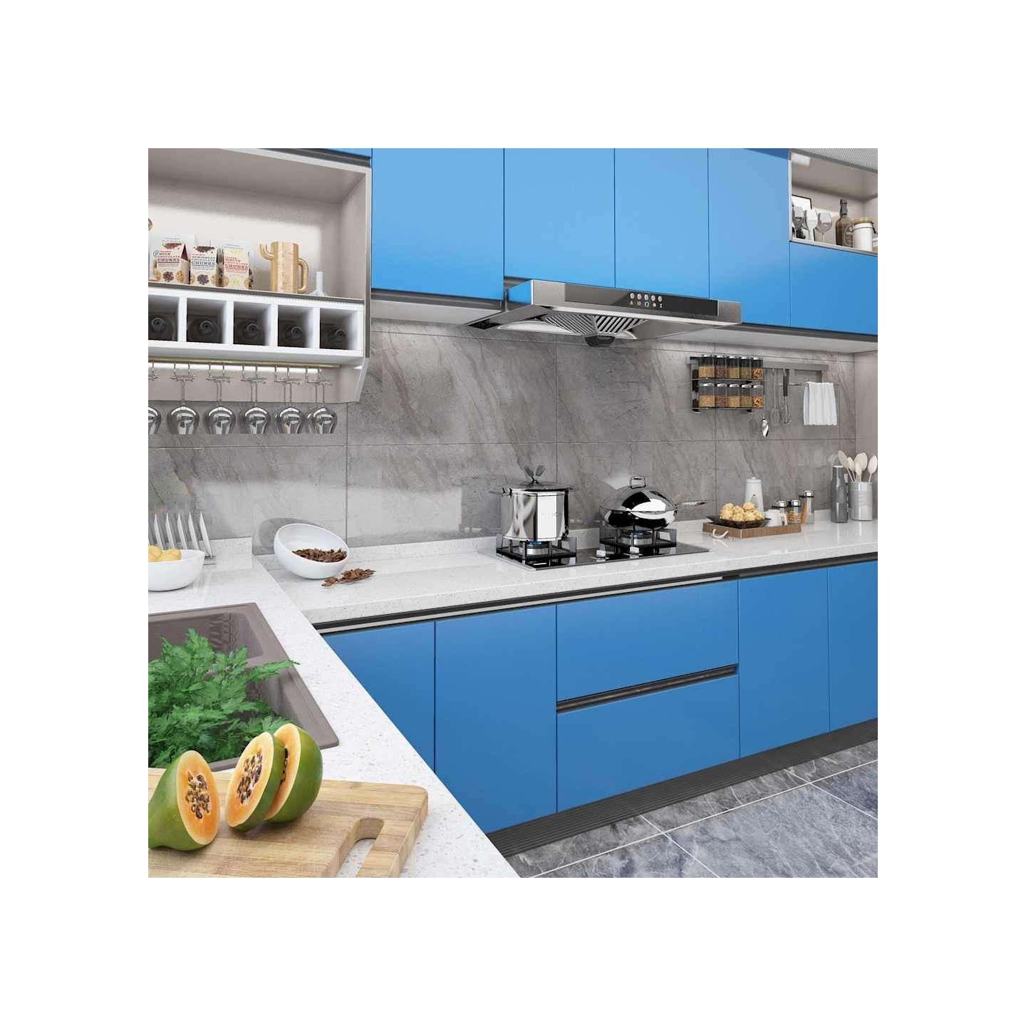 Film autoadhésif pour meubles Azuré 500x90 cm PVC