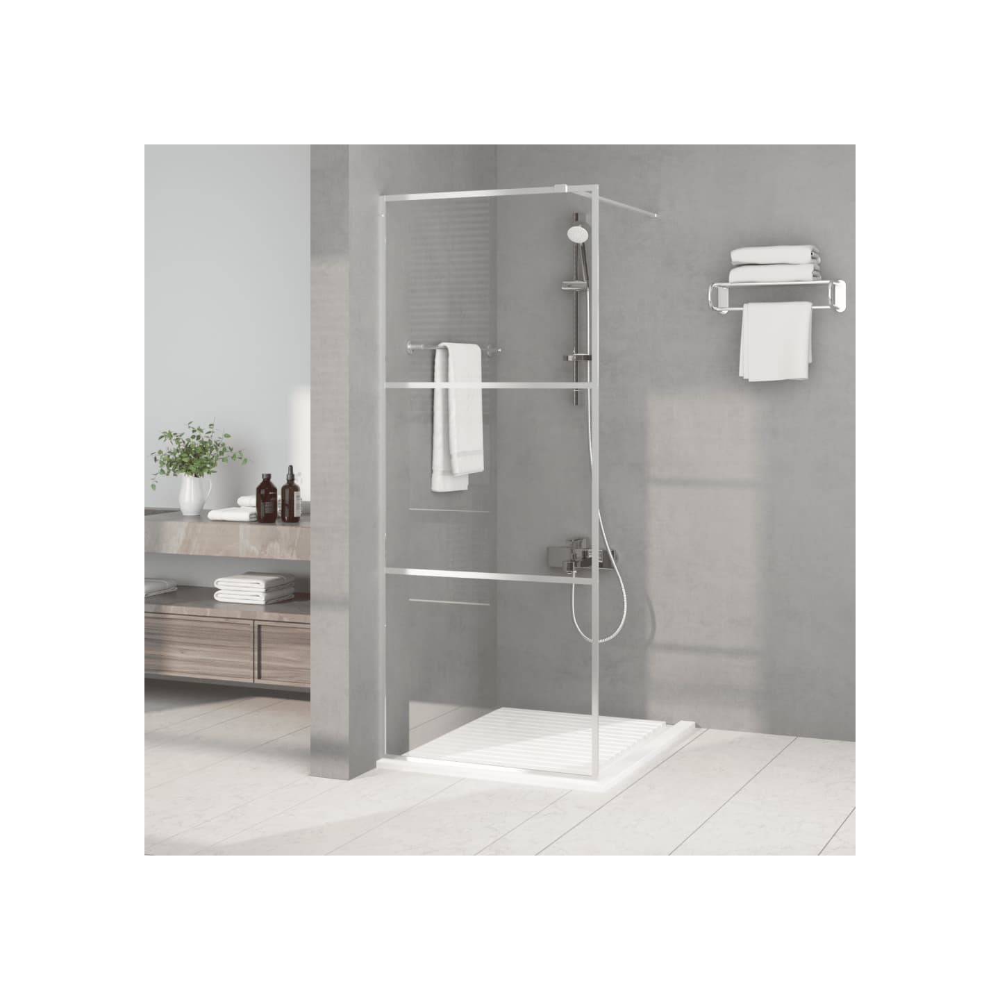 Paroi de douche Argenté 80x195 cm Verre ESG transparent