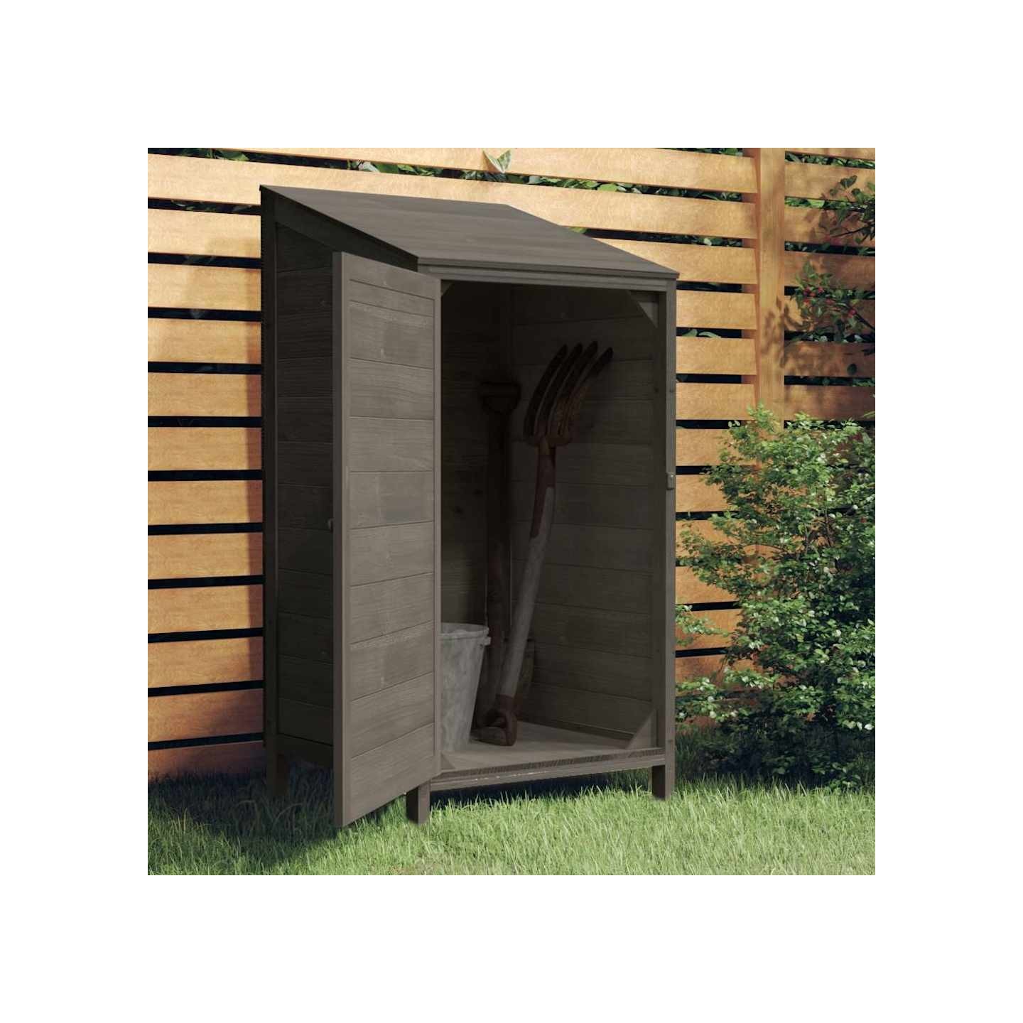 Remise de jardin Anthracite 55x52x112 cm Bois de sapin solide