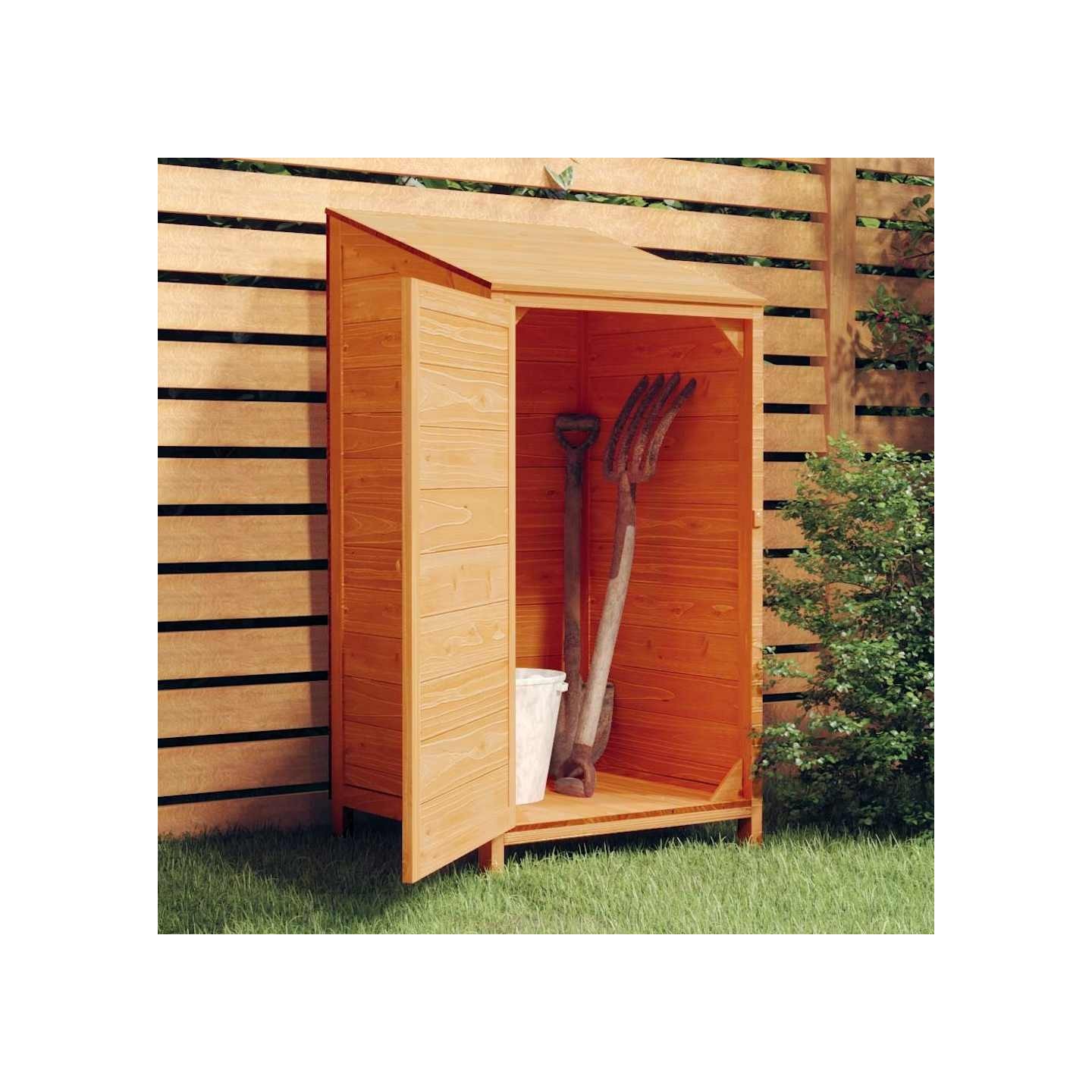 Remise de jardin Marron 55x52x112 cm Bois de sapin solide