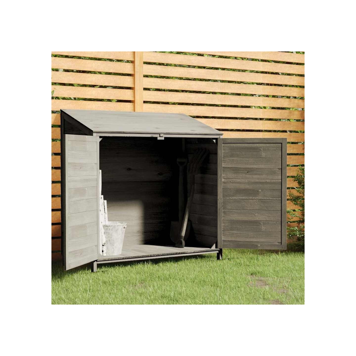 Remise de jardin Anthracite 102x52x112 cm Bois de sapin solide