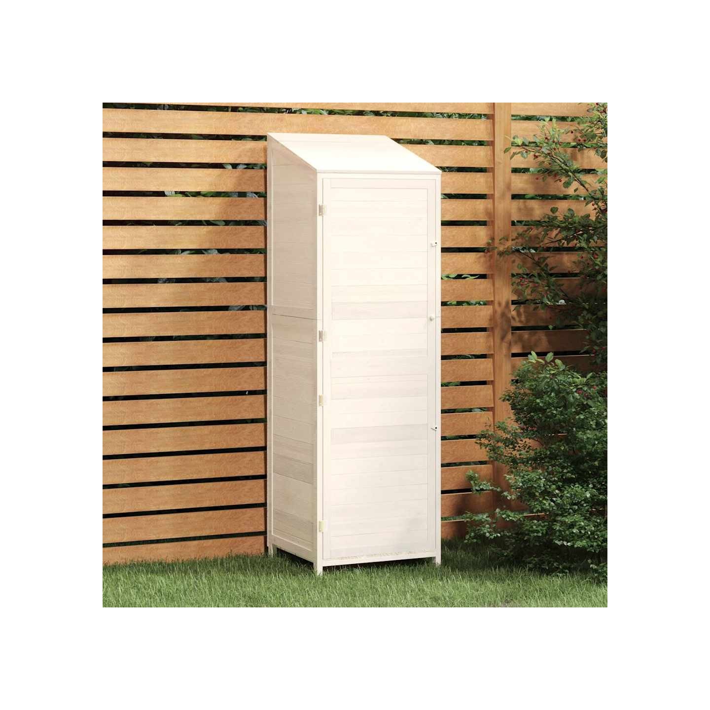 Remise de jardin Blanc 55x52x174,5 cm Bois de sapin solide