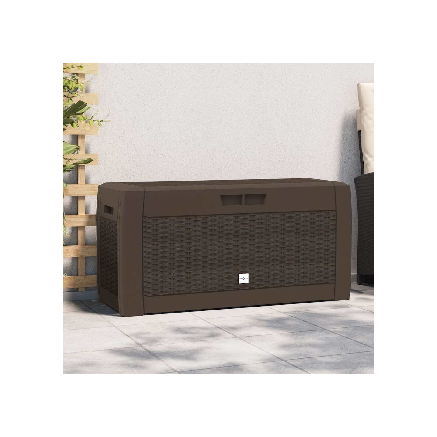 Boîte de stockage de jardin Marron 119x48x60 cm Polypropylène