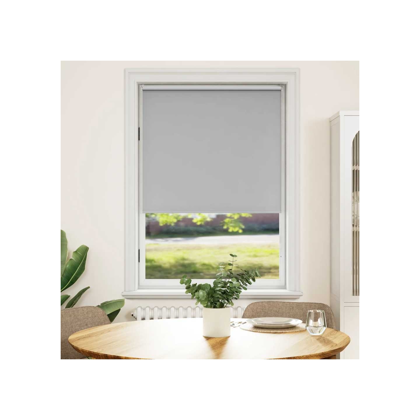 Store enrouleur occultant 84,4x175 cm tissu de 80 cm gris