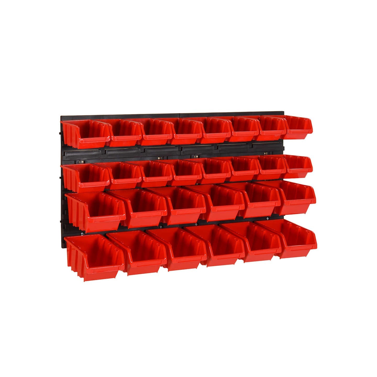 Ensemble d'étagères d'atelier 30 pcs Rouge et noir 77x39 cm PP
