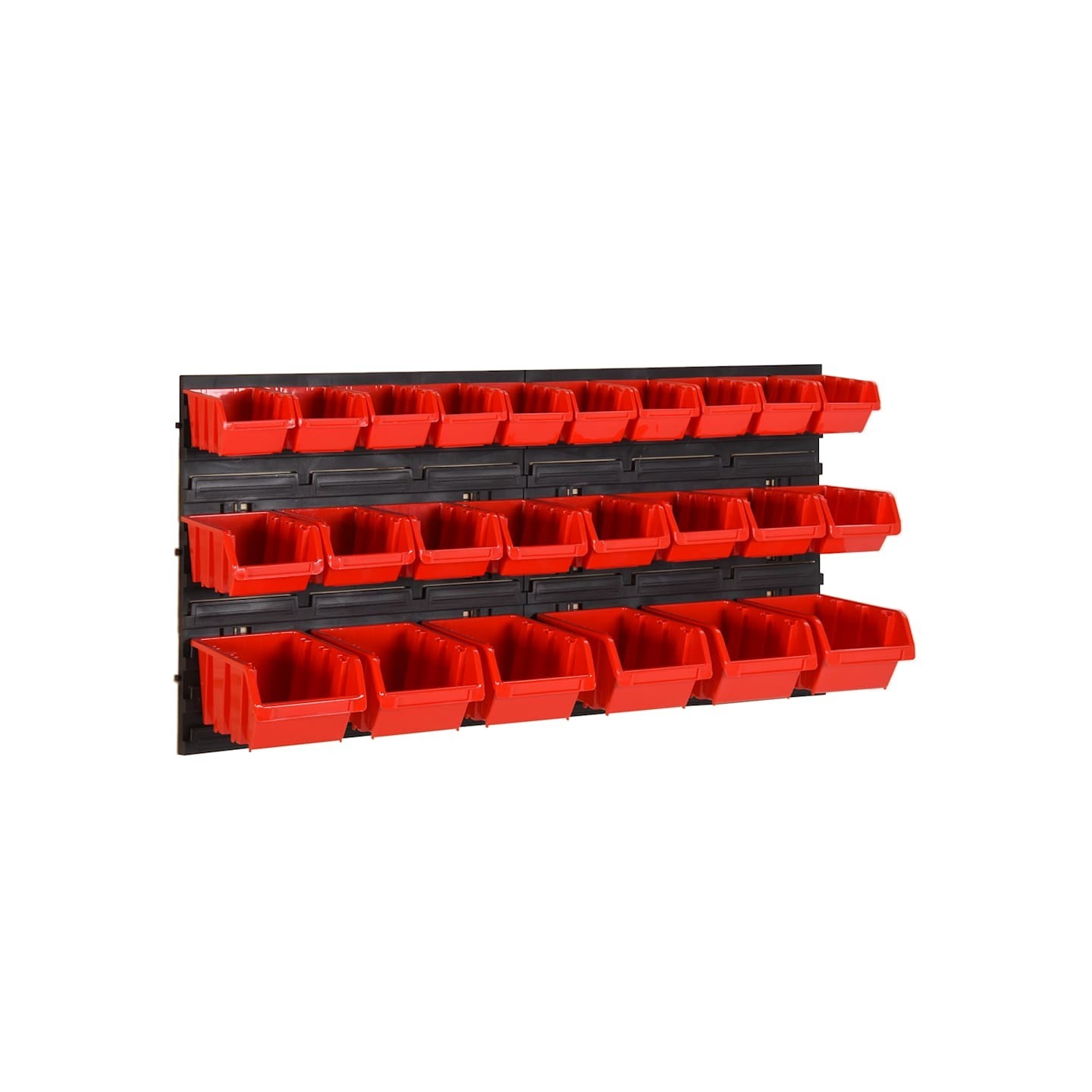 Ensemble d'étagères d'atelier 26 pcs Rouge et noir 77x39 cm PP
