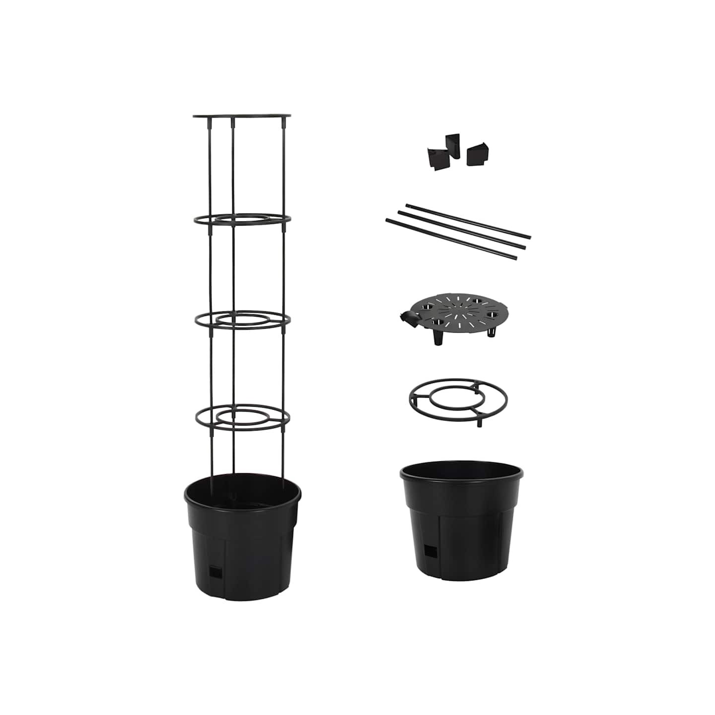 Jardinière à tomate Anthracite Ø29,5x115 cm Polypropylène