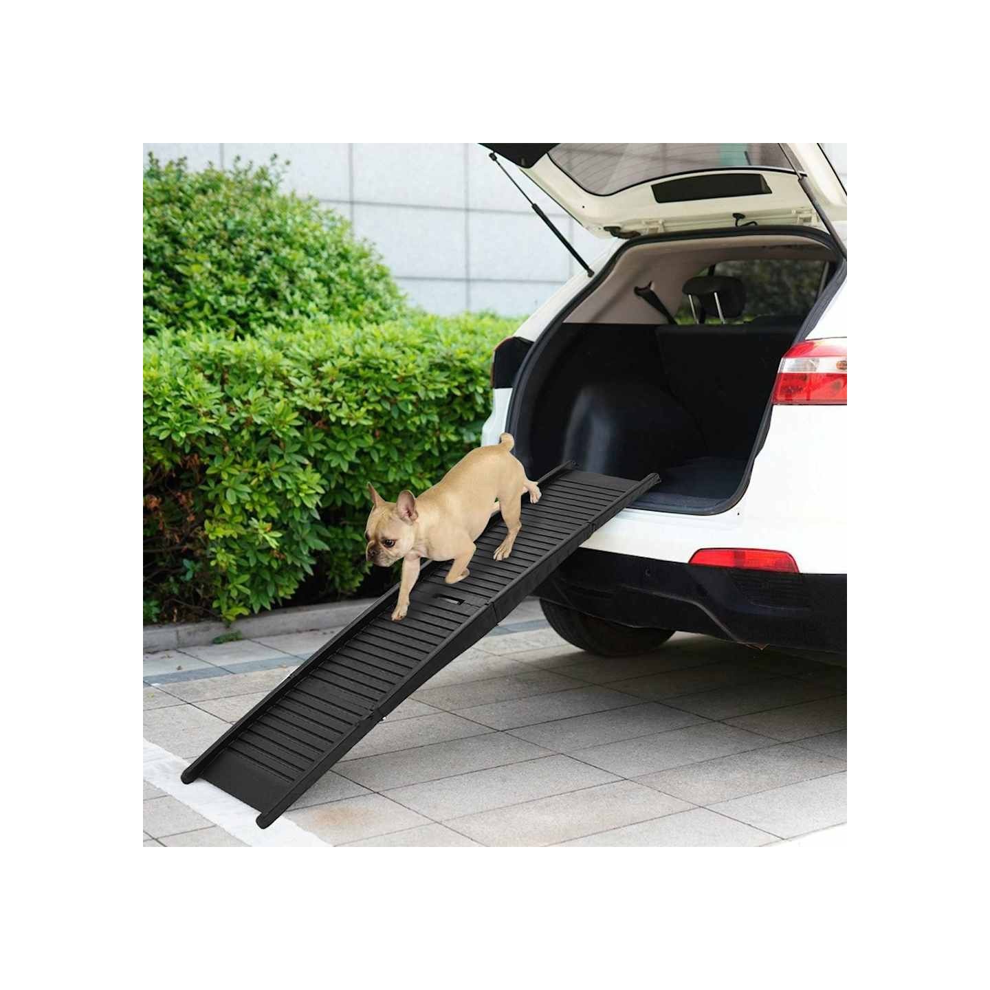 Rampe pliable pour chien Noir 153x40x12,5 cm Plastique