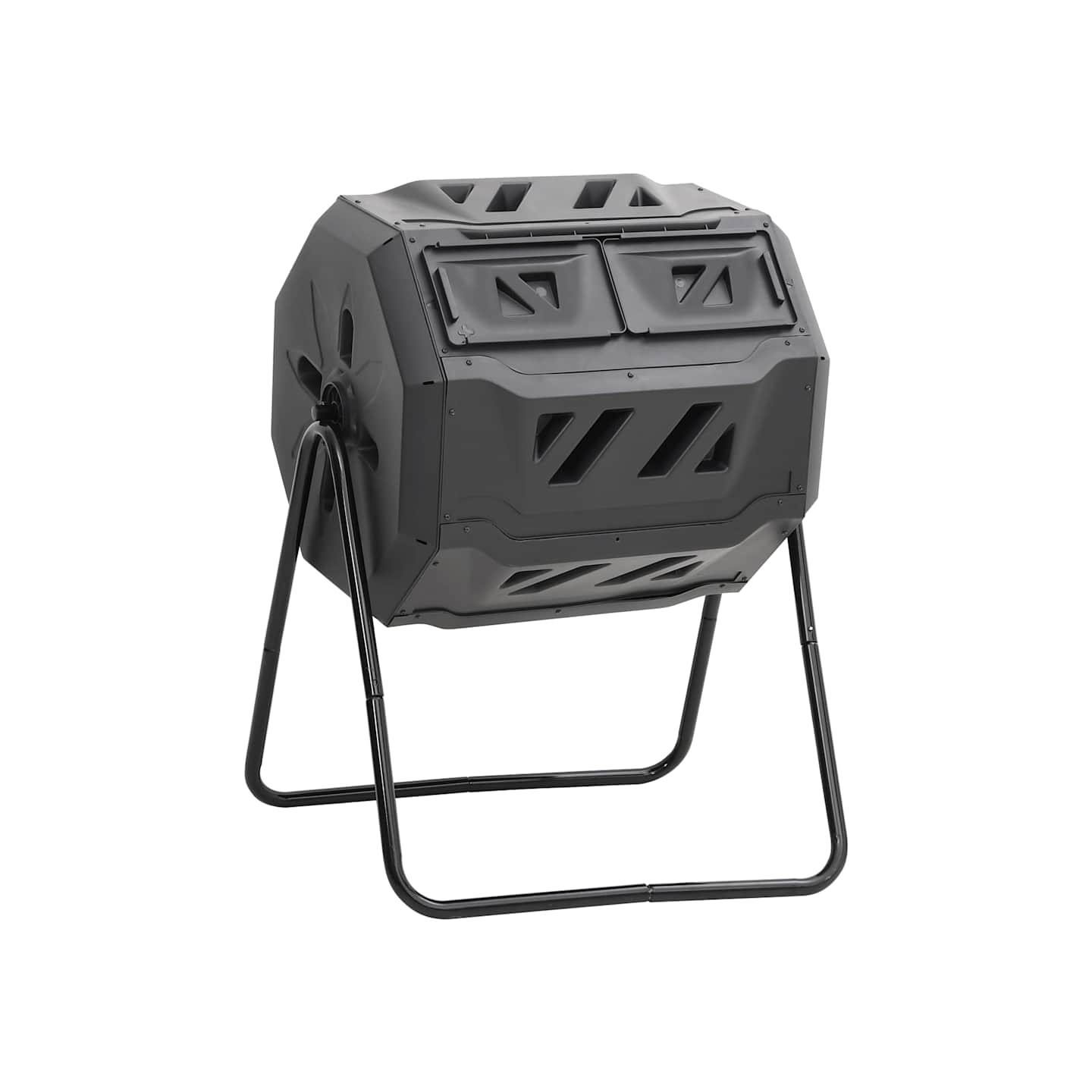 Bac à compost de jardin Noir 73x64x95 cm 160 L
