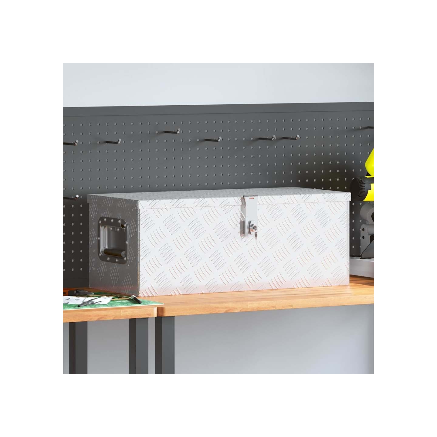 Boîte de rangement Argenté 70x31x27 cm Aluminium