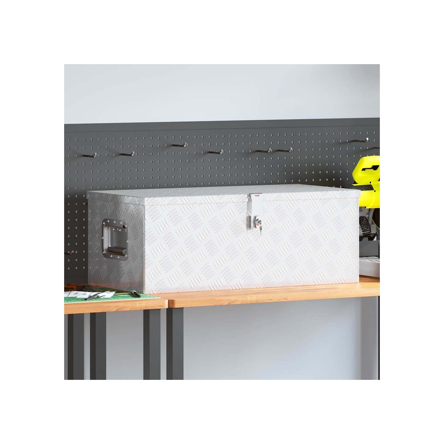 Boîte de rangement Argenté 80x39x30 cm Aluminium