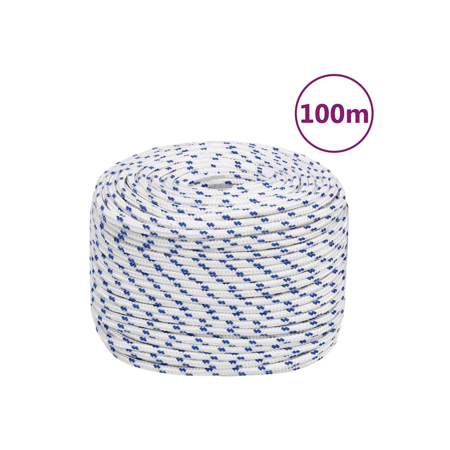 Corde de bateau Blanc 10 mm 100 m Polypropylène