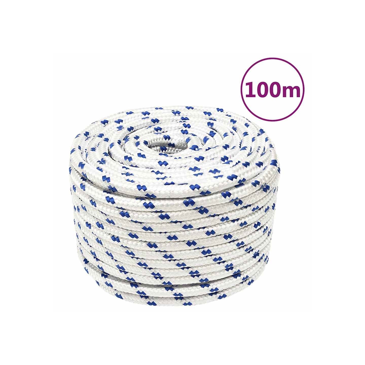 Corde de bateau Blanc 12 mm 100 m Polypropylène