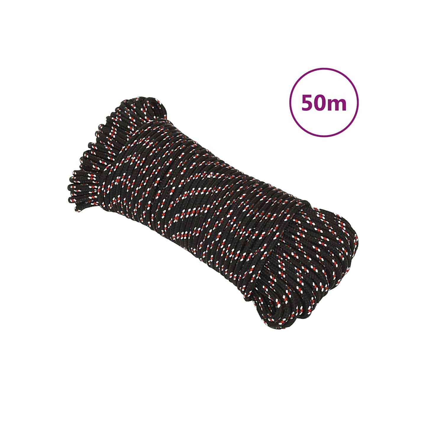 Corde de bateau Noir 4 mm 50 m Polypropylène