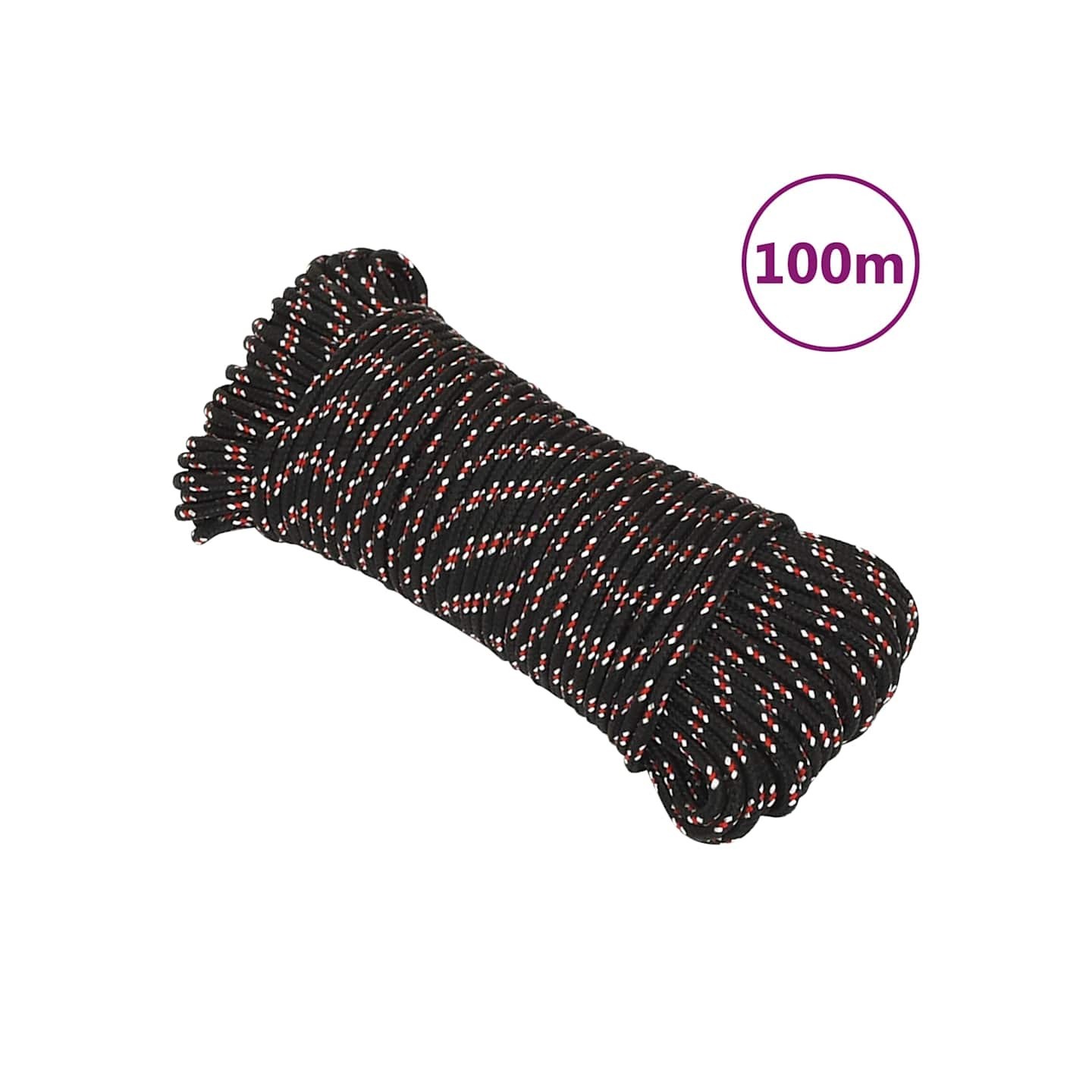 Corde de bateau Noir 3 mm 100 m Polypropylène