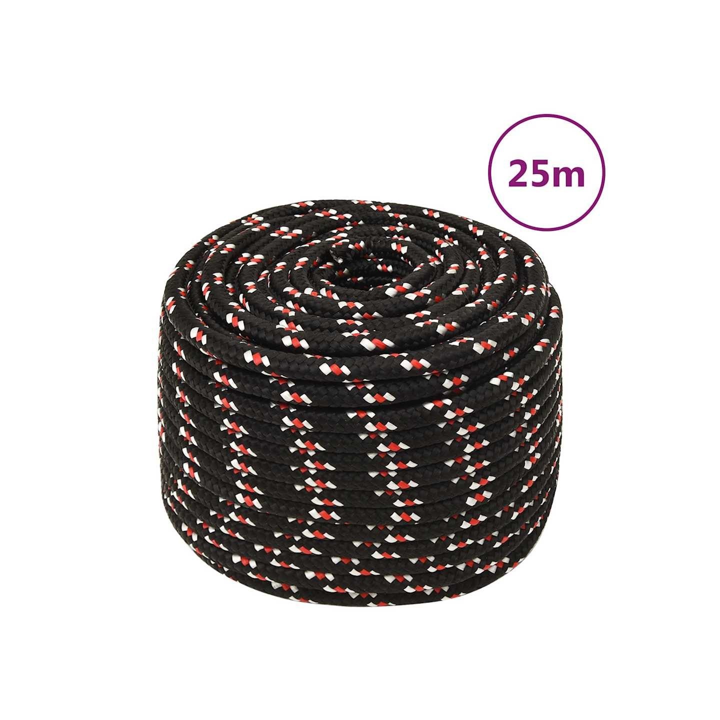 Corde de bateau Noir 12 mm 25 m Polypropylène