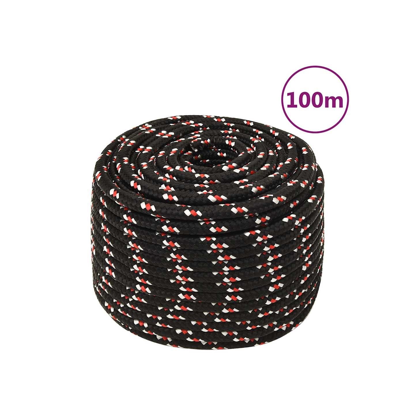Corde de bateau Noir 12 mm 100 m Polypropylène