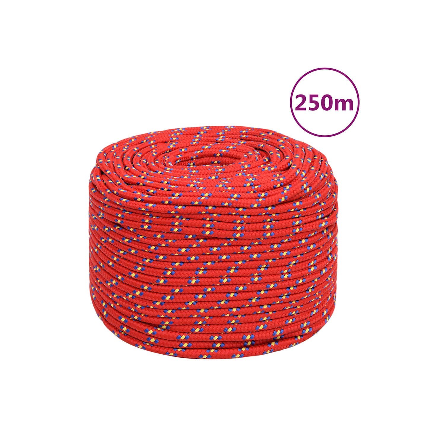 Corde de bateau Rouge 8 mm 250 m Polypropylène